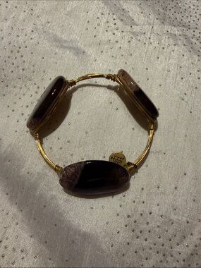 Bourbon and Bowties Wire Wrapped Bracelet with Brown Stones
